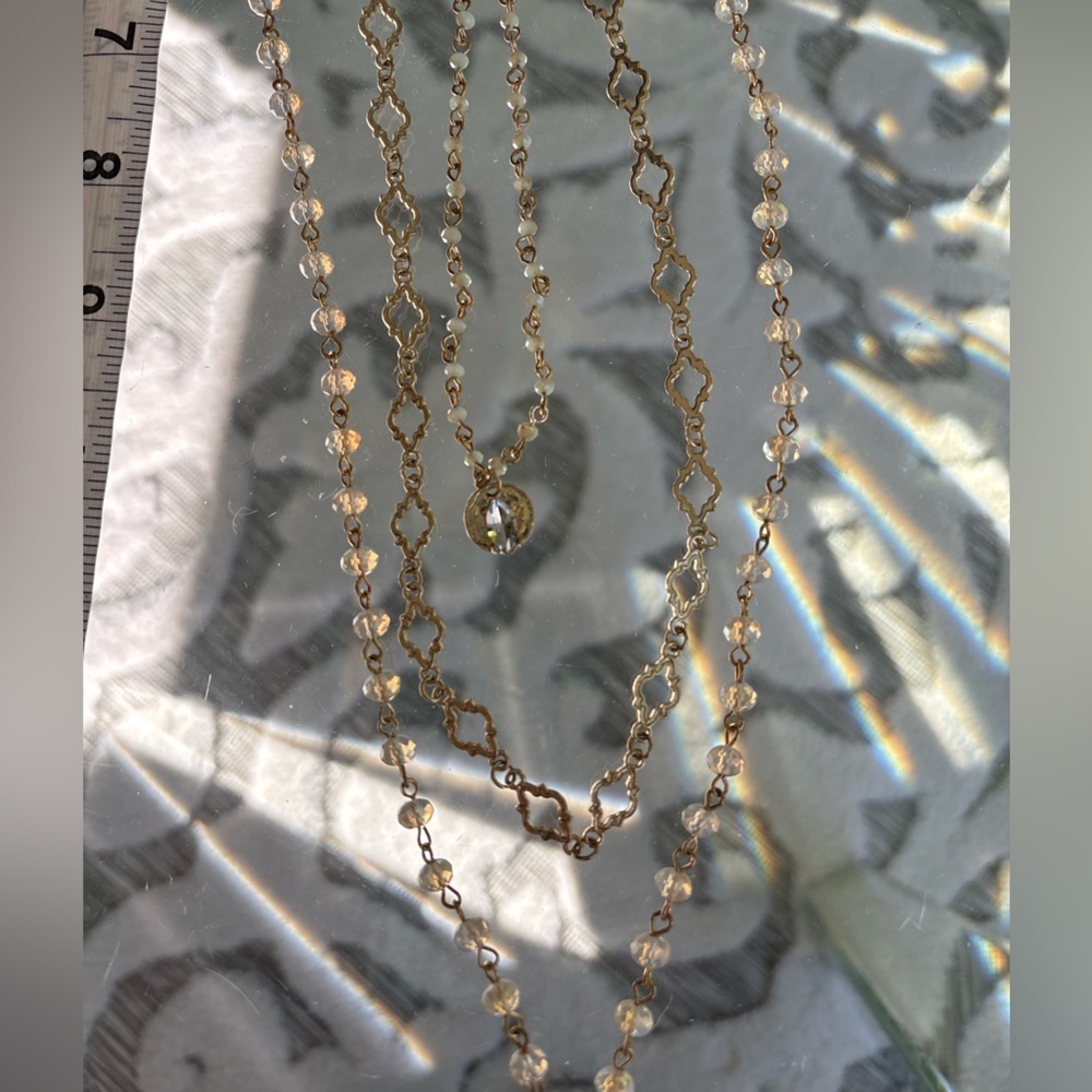 Express gold Long line layered necklace - Picture 2 of 3